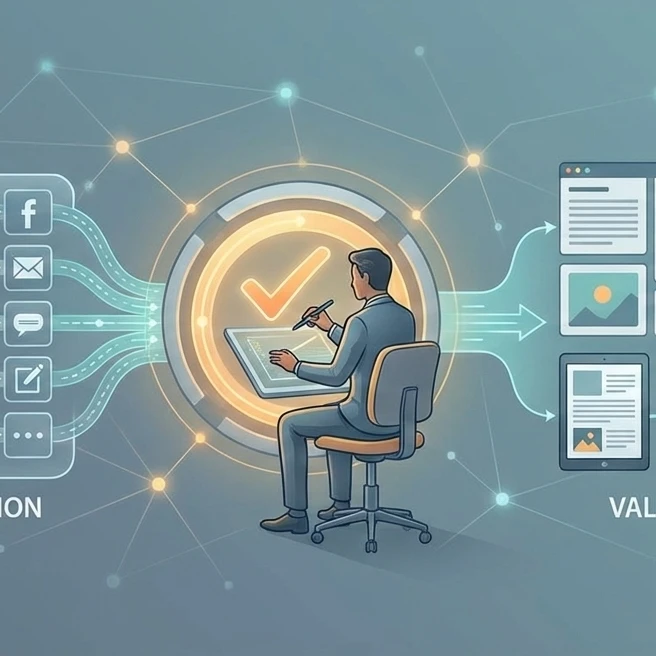 Workflow de communication automatisé intégrant intelligence artificielle et validation humaine