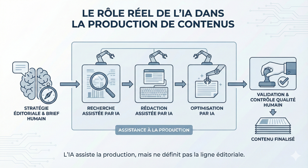Rôle réel de l’IA dans la production de contenus