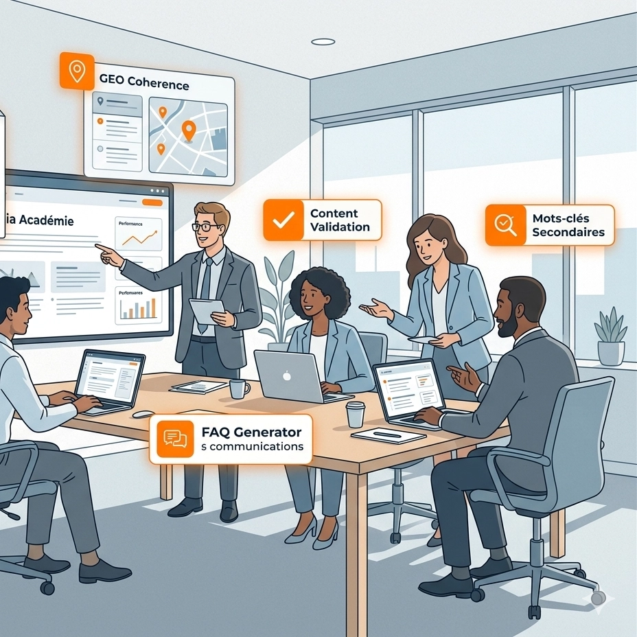 olisent la validation de contenu, le plan SEO et la cohérence géographique.