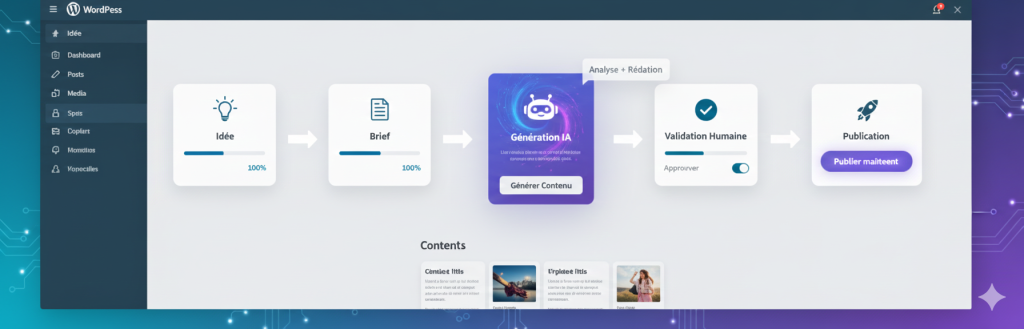 Tableau de bord workflow