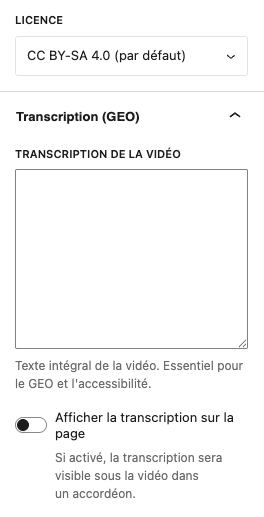 bloc Vidéo GEO